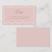 Roze Wavy Border Website RSVP Enclosure Kaart (Voorkant / Achterkant)