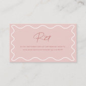 Roze Wavy Border Website RSVP Enclosure Kaart (Voorkant)