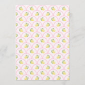 Roze Wavy Line Lemon Baby shower Place Card Menu (Achterkant)