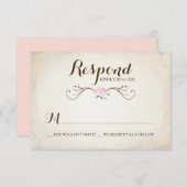 Roze We Got Married Rendier Geweien RSVP (Voorkant / Achterkant)