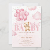 Roze we kunnen bearly wachten teddy beer meisje do kaart (Voorkant)