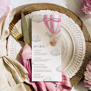 Roze We kunnen bijna wachten op Baby shower Menu