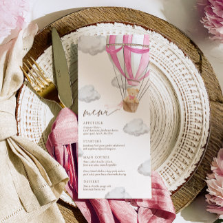 Roze We kunnen bijna wachten op Baby shower Menu