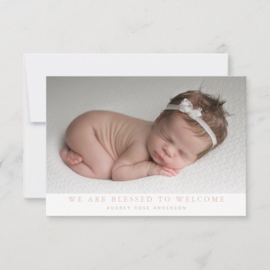 Roze we zijn verbluffd Foto Collage Baby Girl Birt Aankondiging (Voorkant)