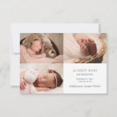 Roze we zijn verbluffd Foto Collage Baby Girl Birt Aankondiging (Achterkant)