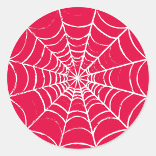 Roze Web Ronde Sticker