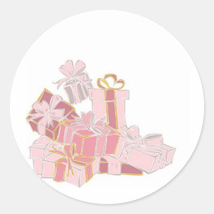 Roze weddenschap Gift Pile Ronde Sticker