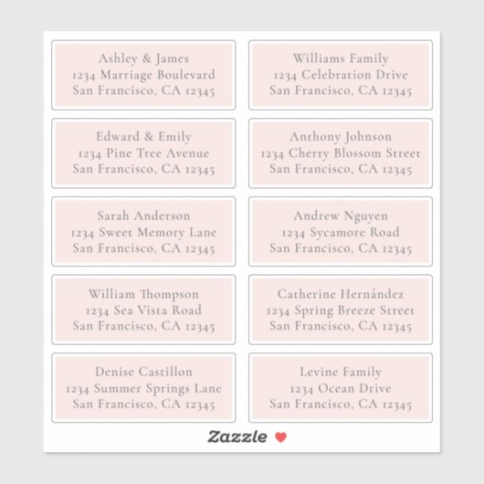  roze weddenschappen Adresetiketten Sticker (Vel)