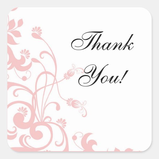 Roze weddenschappen, trekkers, bedankt! vierkante sticker (Voorkant)