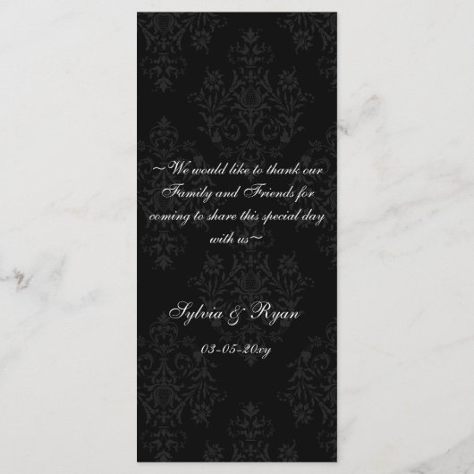 roze Wedding menu (Achterkant)