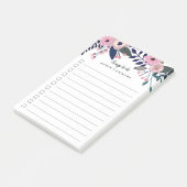 Roze wedow | Aangepaste Floral om lijst te doen Post-it® Notes (Schuin)