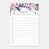 Roze wedow | Aangepaste Floral om lijst te doen Post-it® Notes (Voorkant)