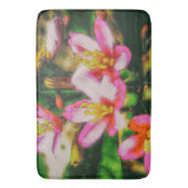 Roze weekbloemen badmat (Voorkant Verticaal)