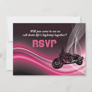Roze weg fietsers huwelijks RSVP antwoordkaart Kaart