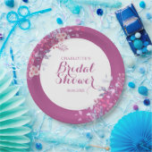 Roze Weide Bloemen Bruiloft Feest Papieren Bordje (Feest)