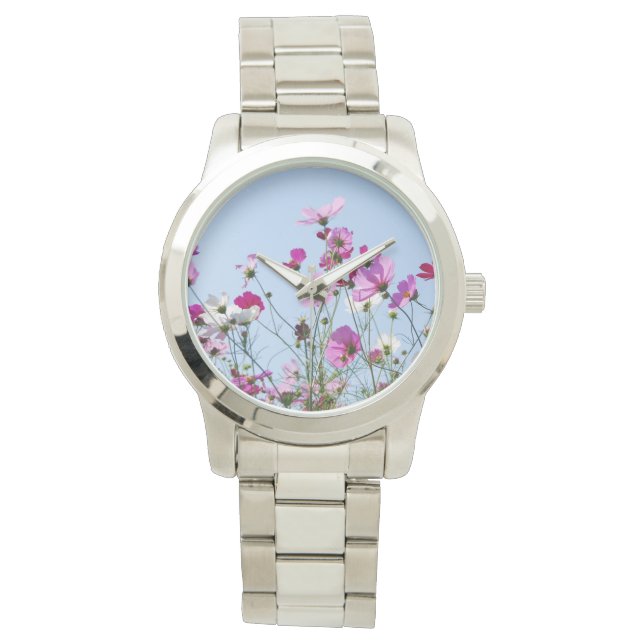  roze weide horloge (Voorkant)