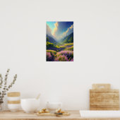 Roze weide in de bossen poster (Keuken)