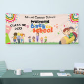 Roze Welkom terug naar school banner (Beurs)