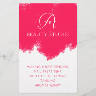 Roze welp schoonheidssalon flyer