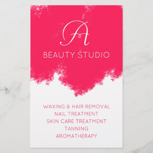 Roze welp schoonheidssalon flyer (Voorkant)