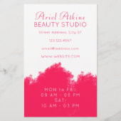 Roze welp schoonheidssalon flyer (Achterkant)