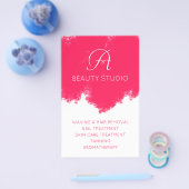 Roze welp schoonheidssalon flyer (Enkel)