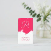 Roze welp schoonheidssalon visitekaartje (Staand voorkant)