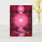 Roze Wenskaart Kaart (Gele Bloem)