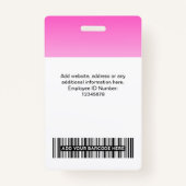 Roze werknemer Fotobalk Code Logo Naam gradiënt Badge (Achterkant)