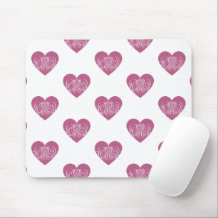 Roze Wervelend Hart, Schattig Romantisch Cadeau Muismat