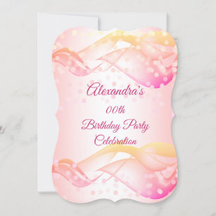 Roze Wervelingen Gouden Lichten Verjaardagsfeest U Save The Date