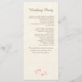 Roze wervelingen op bord damask Wedding Program Programma (Achterkant)