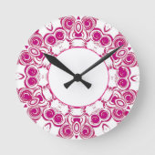 Roze wervelkolom ronde klok (Voorkant)