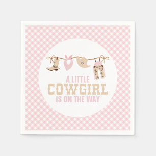 Roze Western Cowgirl Baby shower Servet
