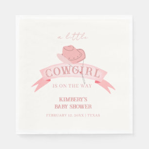 Roze Western Cowgirl Pet Baby shower Servet