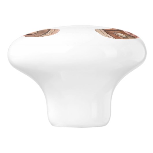 Roze Western Hoefijzer Keramische Knop (Zijkant)