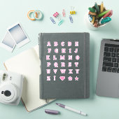 Roze Western thema Letter-Monogram alfabet Sticker (iPad Cover)