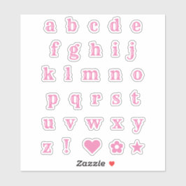 Roze Westerne themapartijletters Alfabet Stickers