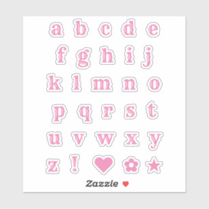 Roze Westerne themapartijletters Alfabet Stickers