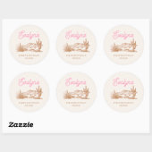 Roze Westerne Verjaardag Stickers (Vel)