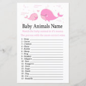 Roze Whale Baby Dieren Naam Game (Voorkant)