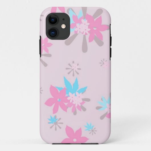 Roze Whimsical Bloemmotief Case-Mate iPhone Case (Achterkant)