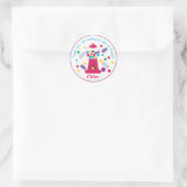 Roze Whimsical Gumball Party Sticker (Tas)