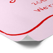 Roze Whimsical Hand getrokken bruiloft welkom teke Poster (Hoek)