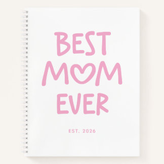 Roze Whimsical Hart Beste Moeder Ooit Notitieboek