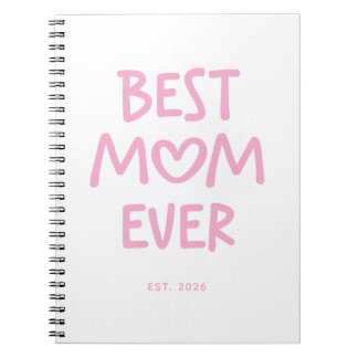 Roze Whimsical Hart Beste Moeder Ooit Notitieboek