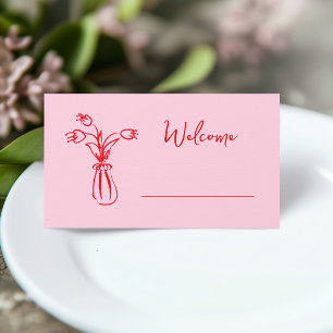 Roze Whimsical Krabbel Doodle Bruidsfeest