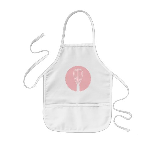 Roze Whisk Silhouette Kitchen Apron Kinder Schort (Voorkant)