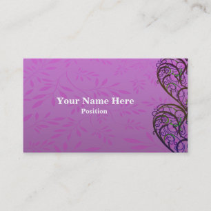 Roze White Damask Visitekaartje