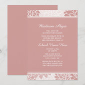 Roze White Floral Trunk Party Invitation Kaart (Voorkant / Achterkant)